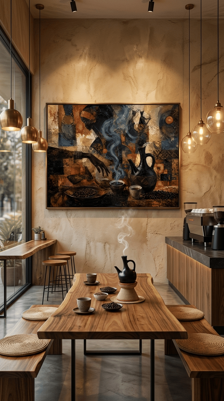 The Jebena Ritual: Luxury Watercolor Coffee Ceremony Canvas Print
