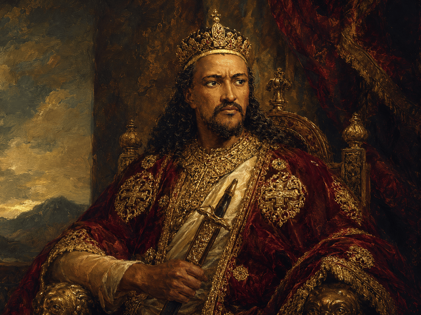 Emperor Tewodros II: Lion of Meqdala Fine Art Canvas Print