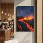 Fire of the Depths: Cinematic Erta Ale Lava Lake Landscape Canvas Art