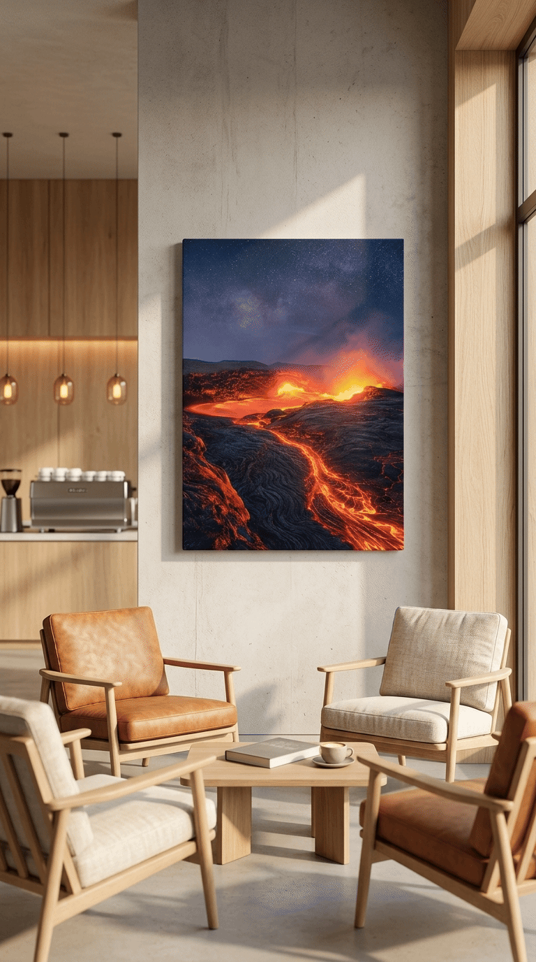 Fire of the Depths: Cinematic Erta Ale Lava Lake Landscape Canvas Art