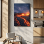 Fire of the Depths: Cinematic Erta Ale Lava Lake Landscape Canvas Art