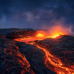 Fire of the Depths: Cinematic Erta Ale Lava Lake Landscape Canvas Art