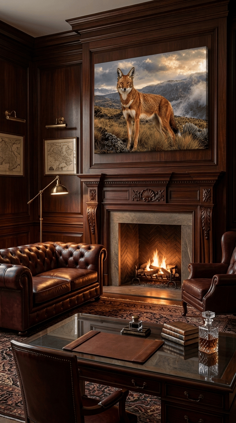 Highland Sentinel: Rare Ethiopian Wolf Premium Wildlife Canvas Art