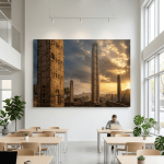 Obelisk of Antiquity: Breathtaking Axum Stelae Dawn Canvas Art