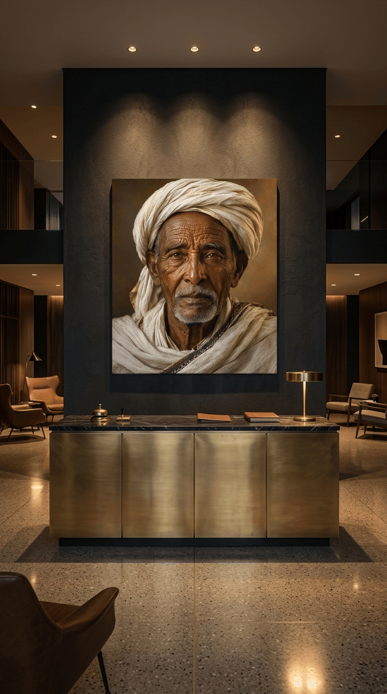 Legacy of Wisdom: Distinguished Ethiopian Elder Portrait Canvas Art