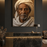 Legacy of Wisdom: Distinguished Ethiopian Elder Portrait Canvas Art