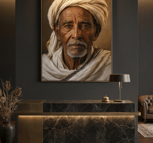 Legacy of Wisdom: Distinguished Ethiopian Elder Portrait Canvas Art