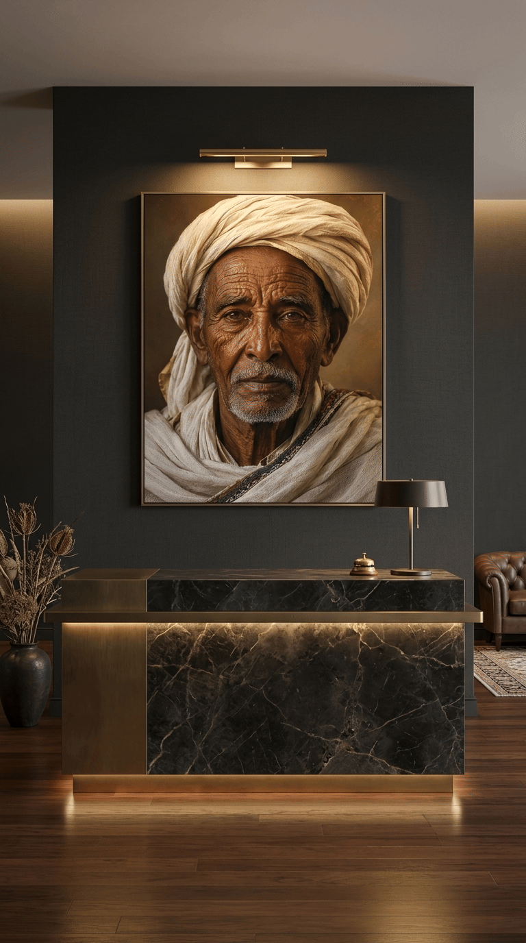 Legacy of Wisdom: Distinguished Ethiopian Elder Portrait Canvas Art