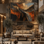 Shadows of the Rift Valley – Ethiopian Abstract Landscape Canvas Wall Art