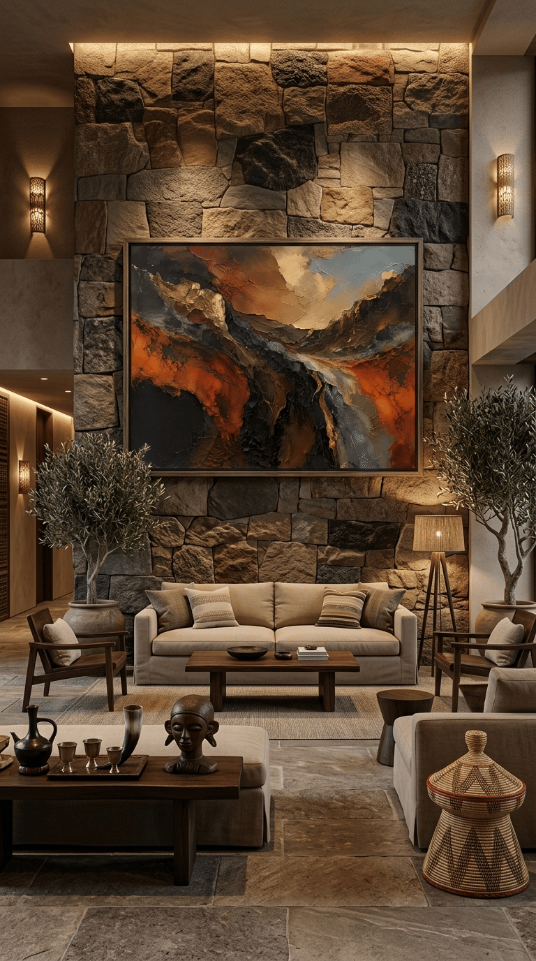 Shadows of the Rift Valley – Ethiopian Abstract Landscape Canvas Wall Art