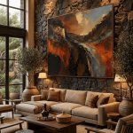 Shadows of the Rift Valley – Ethiopian Abstract Landscape Canvas Wall Art