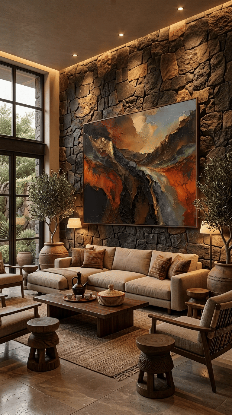 Shadows of the Rift Valley – Ethiopian Abstract Landscape Canvas Wall Art