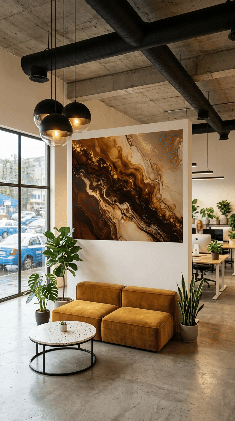 Buna Flow Liquid Abstract in Earth Tones Canvas