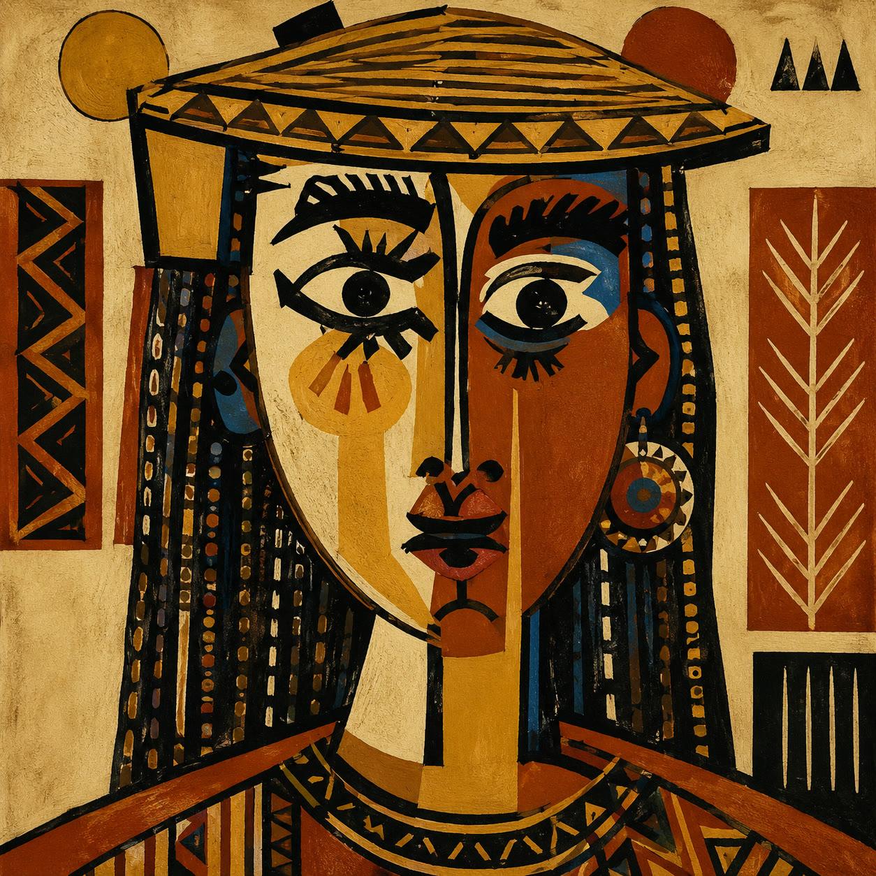 Queen of the African Sun | Abstract Portrait | canvas Addis
