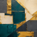 Golden Veins & Deep Teal: Premium Impasto Corporate Canvas