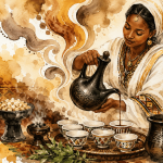 The Jebena Ritual: Luxury Watercolor Coffee Ceremony Canvas