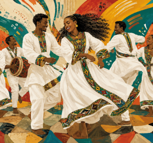The Rhythm of Heritage: Habesha Eskista Movement Canvas Print