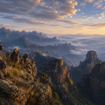 የሰሜን ቁንጮ - Simien Mountains Majestic Landscape Canvas