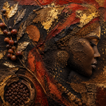 Espresso and Terracotta Heavy Impasto Abstract