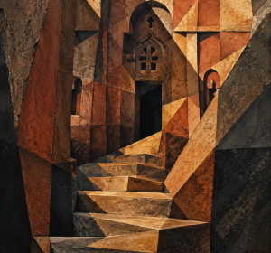 Medhane Alem Volcanic Stone Cubist Abstract