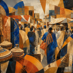 Abstract Merkato Market Rhythms Fine Art Print – Creative Agency Wall Decor