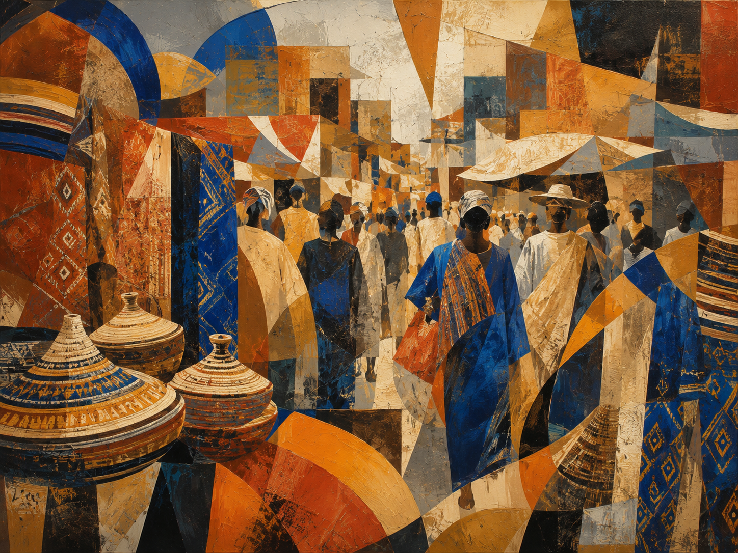 Abstract Merkato Market Rhythms Fine Art Print – Creative Agency Wall Decor