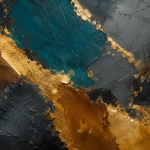 Modern Teal and Gold Foil Abstract Canvas Print – Premium Corporate Wall Art