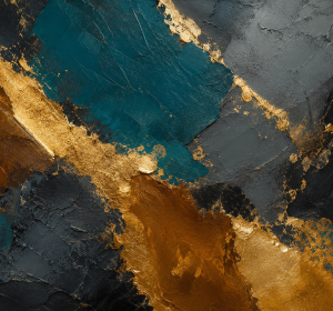 Modern Teal and Gold Foil Abstract Canvas Print – Premium Corporate Wall Art