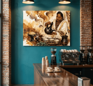 The Jebena Ritual: Luxury Watercolor Coffee Ceremony Canvas