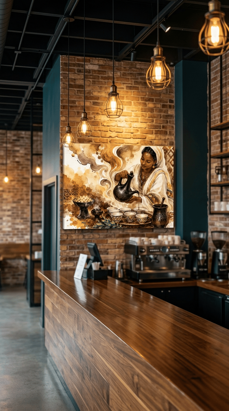 The Jebena Ritual: Luxury Watercolor Coffee Ceremony Canvas