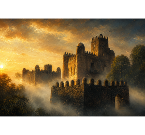 Gondar Fasil Castle Morning Landscape