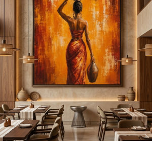 Vessel Bearer | Ethiopian-Inspired Contemporary Canvas Wall Art